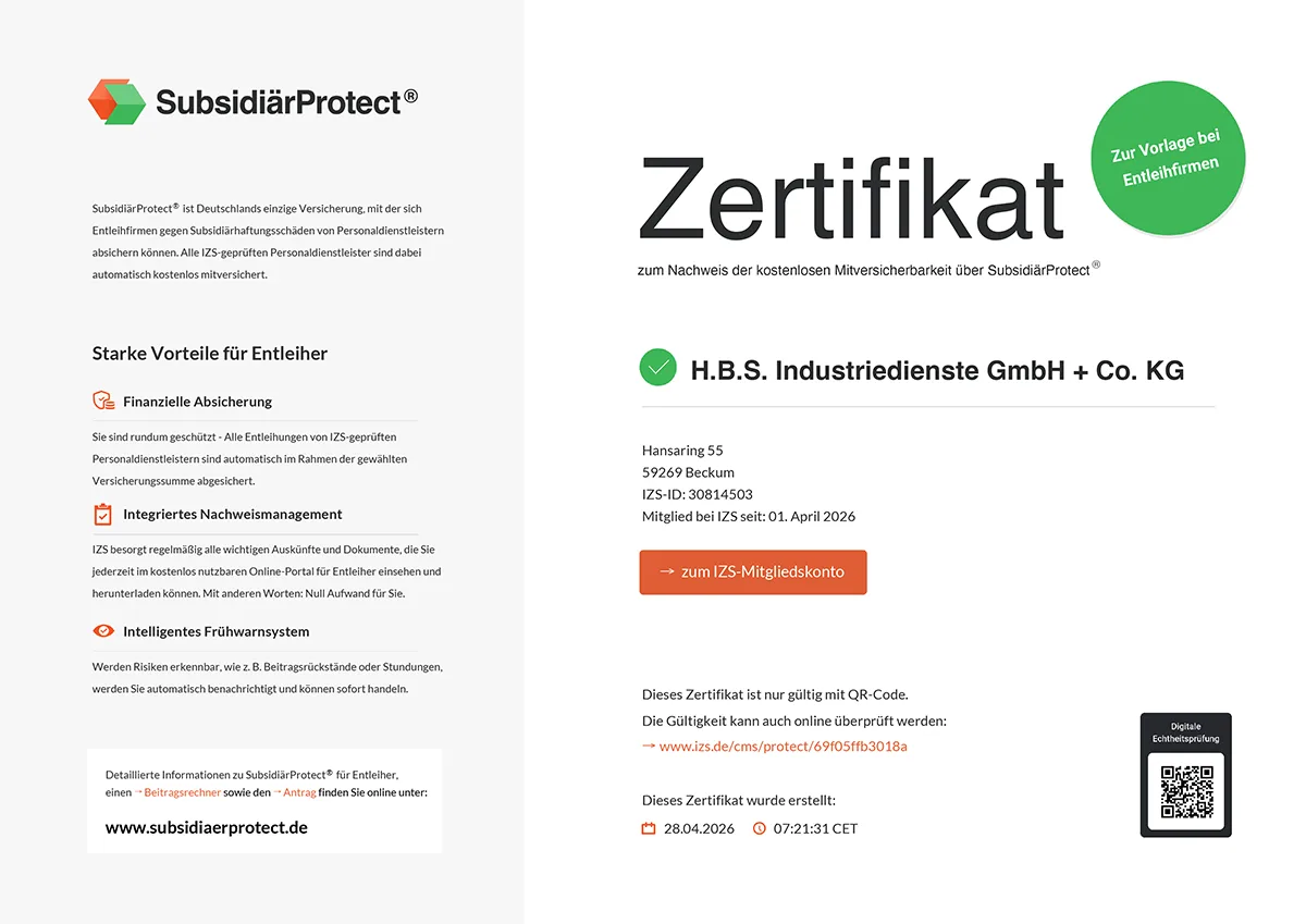 Zertifikat SubsidiärProtect® Preview